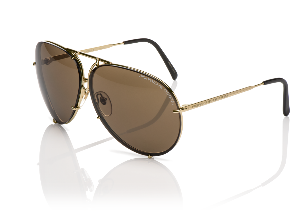 Porsche Design Aviator Sunglasses Light Gold